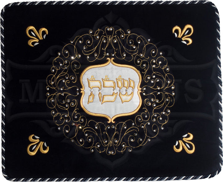Swirl Design Velvet Challah Cover with Swarovski Crystals #230