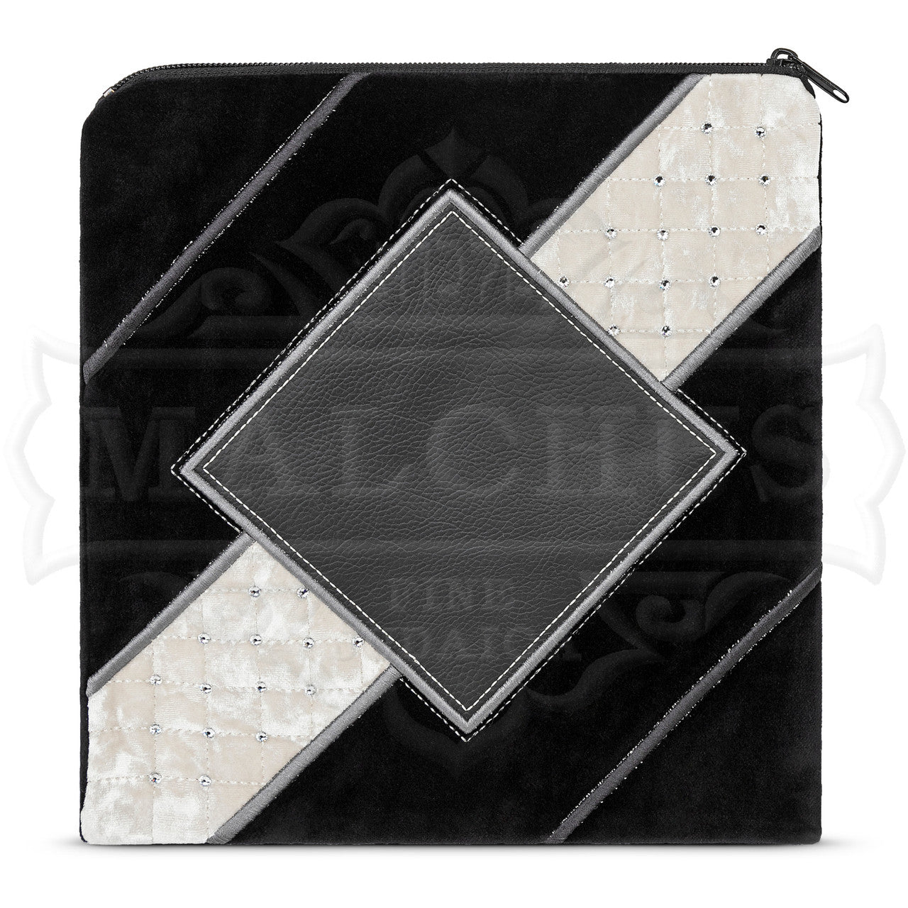 Bag #633 Black Velvet, White Velvet, Black Leather - Judaica Accessories