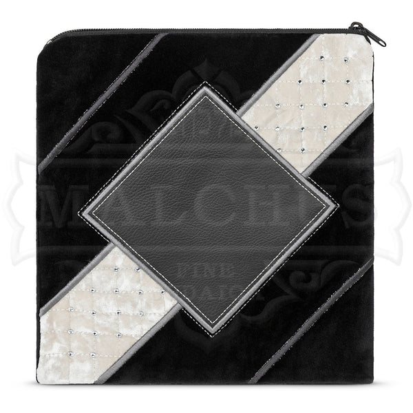 Bag #633 Black Velvet, White Velvet, Black Leather - Judaica Accessories