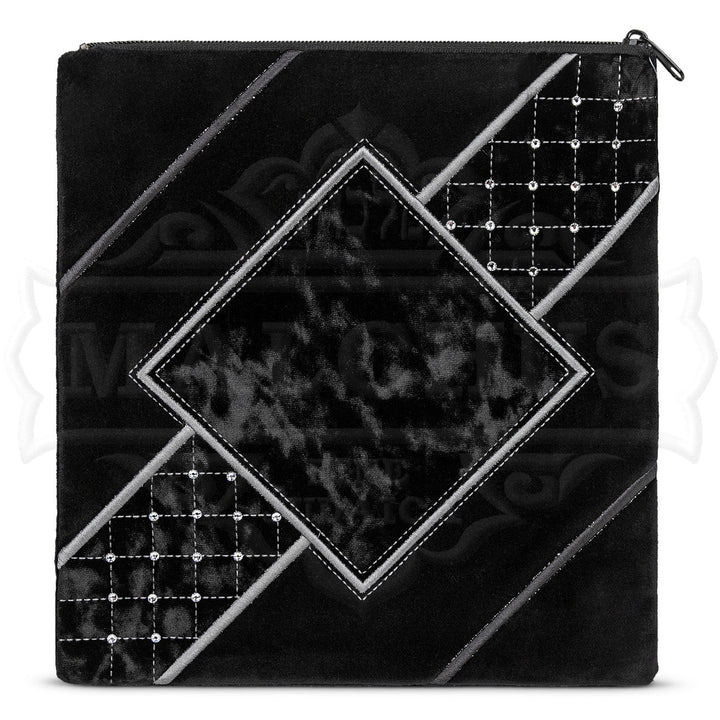 Design 630 black velvet with crushed velvet banding tallis bag | Judaica Square Lakewood
