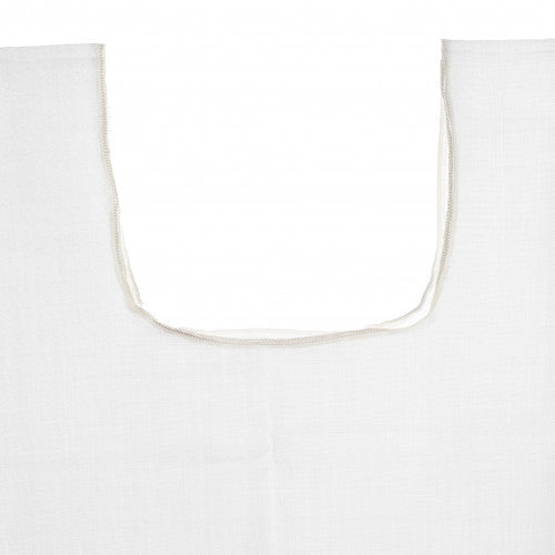 White on white wool round neck tzitzis | Judaica Square Lakewood (view 2)