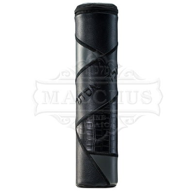 Megillah Case, Upscale Scroll Black and Grey Leather #1295