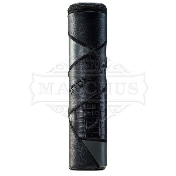 Upscale scroll black and grey leather megillah case #1295 | Judaica Square Lakewood