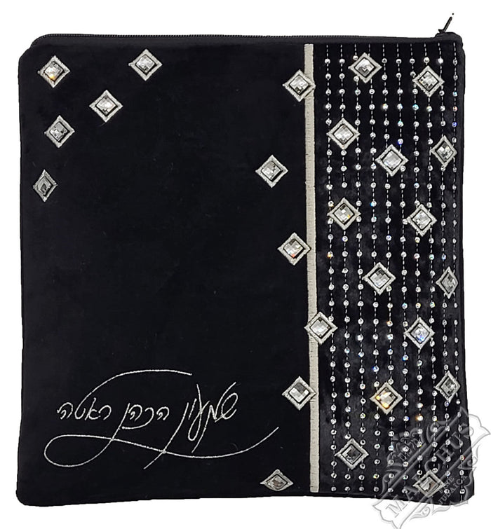 Velvet tallis and tefillin bag with fine embroidery #V1445 | Judaica Square Lakewood
