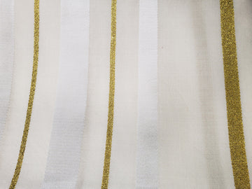 Traditional wool tallis with white and gold stripes | Judaica Square Lakewood