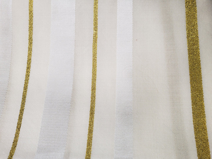 Traditional wool tallis with white and gold stripes | Judaica Square Lakewood