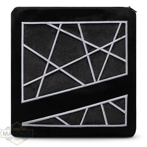 Bag #974 Black Velvet & Grey Emb - Judaica Accessories