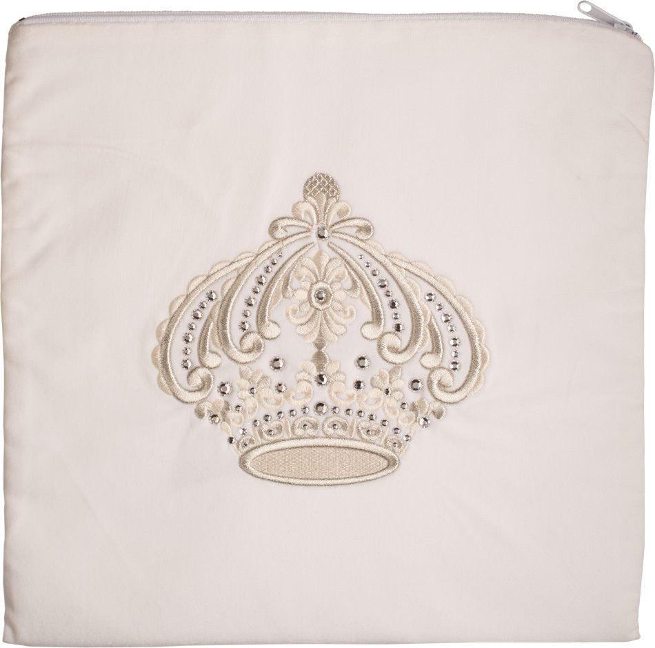 White Regal Crown Velvet Talis Bag #181 - Tallis & Tefillin Bags