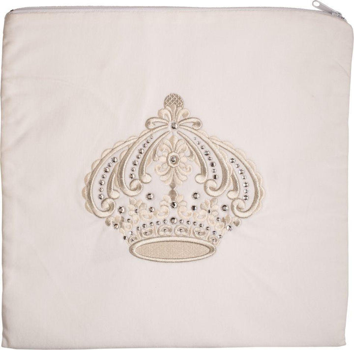 White velvet regal crown tallis bag design #181 | Judaica Square Lakewood