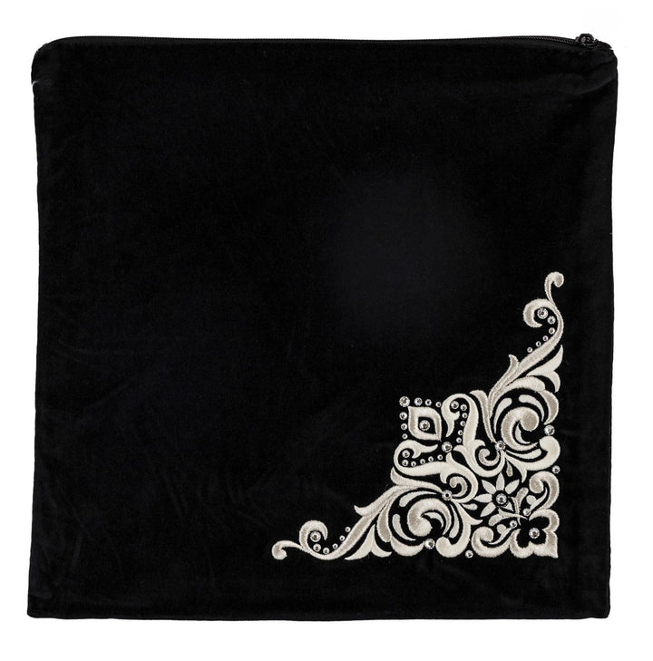 Velvet talis bag with corner petal embroidery design 84 | Judaica Square Lakewood