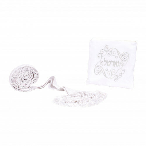 Handmade Elegant Knitted with Border Gartel - White - Image 2
