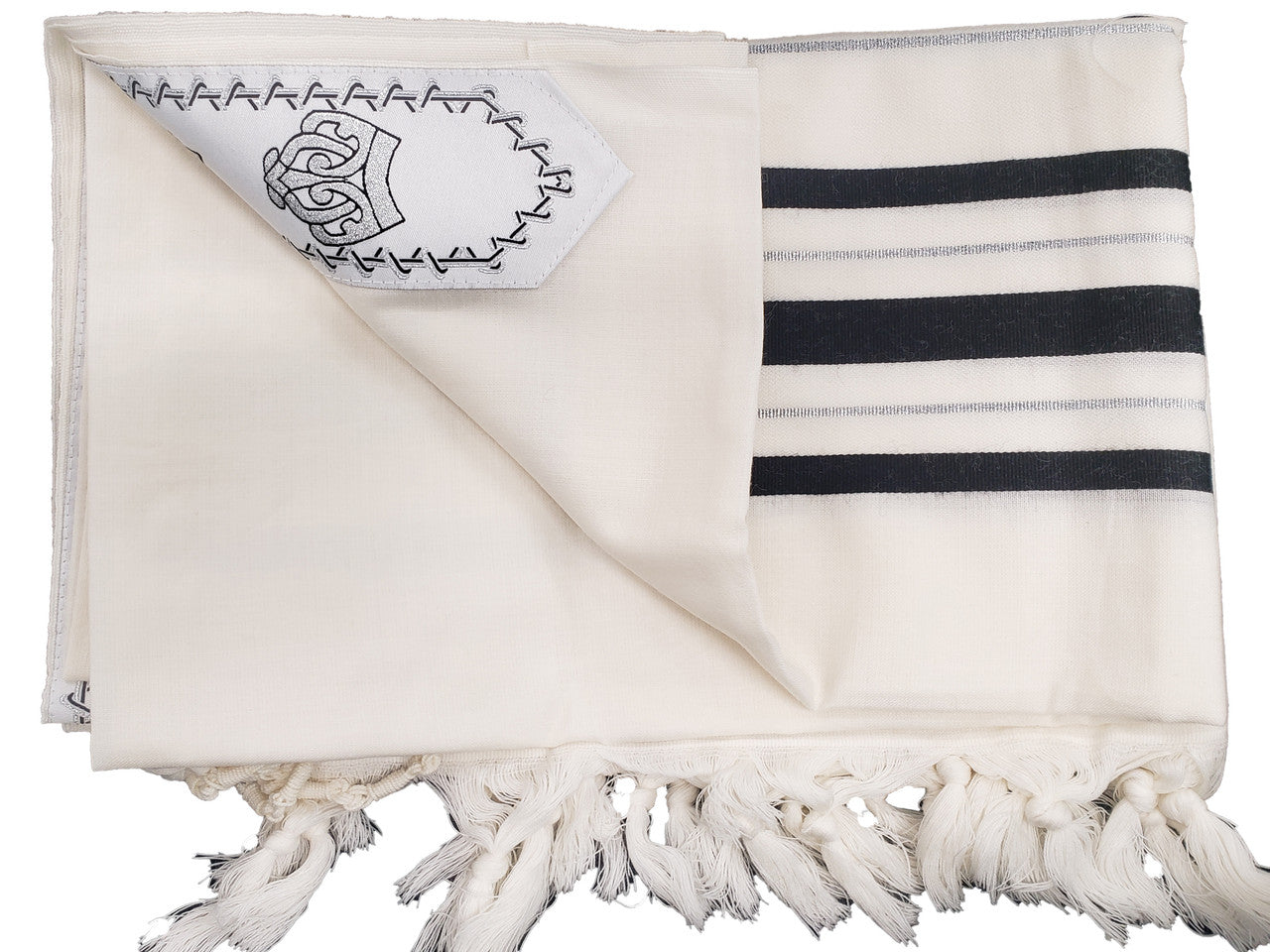 Traditional Wool Talis Black and Silver - Image 3