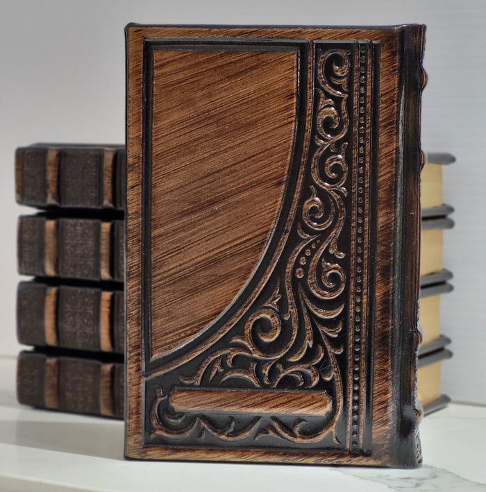 Bronze antique leather kallah machzor set 1547 | Judaica Square Lakewood