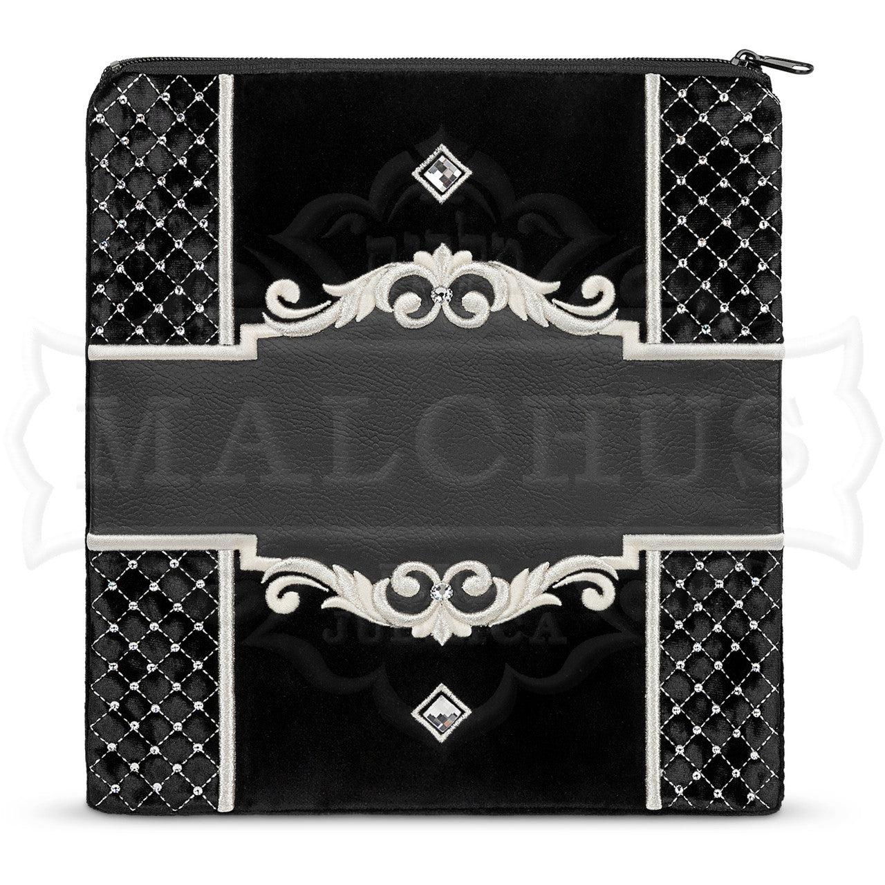 Four Corner Quilted Velvet With Leather Bag #480L - Judaica Accessories