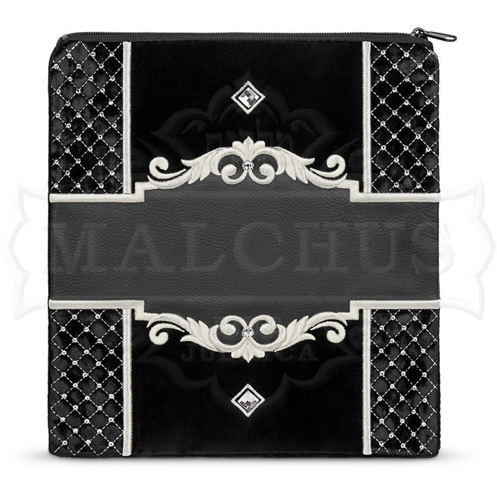 Quilted velvet and leather tallis and tefillin bag #480L | Judaica Square Lakewood