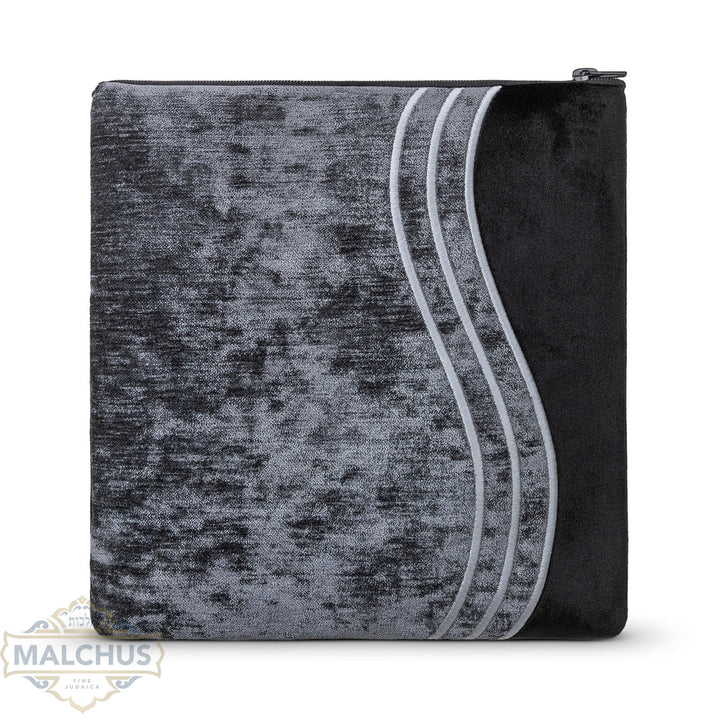 Black Velvet Tallis & Tefillin Bag, Silver Embroidery, Design #880