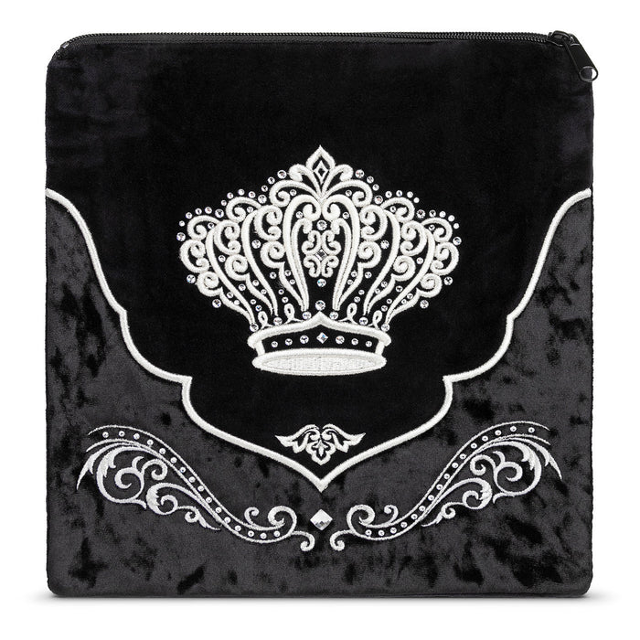 Plain black velvet tallis and tefillin bag design 560 | Judaica Square Lakewood