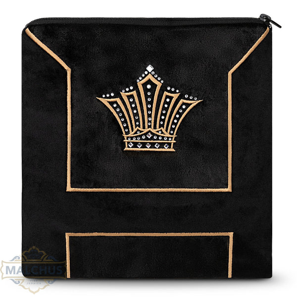Bag #920 Black Velvet & Gold Emb - Judaica Accessories
