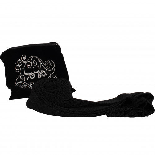 Handmade Elegant Knitted with Border Gartel - Black - Image 2