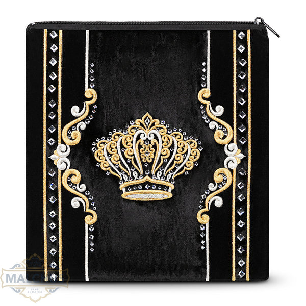 Bag #950 Black Velvet & Gold Emb - Judaica Accessories