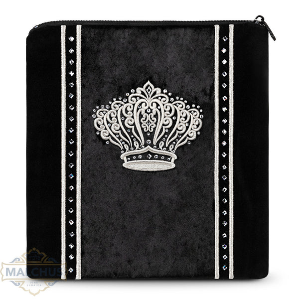 Bag #910 Black Velvet & Silver Emb - Judaica Accessories