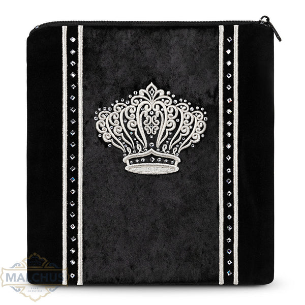 Bag #910 Black Velvet & Silver Emb - Judaica Accessories