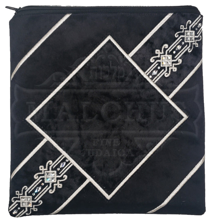 Velvet tallis and tefillin bag with fine thread work, design #V1049 | Judaica Square Lakewood
