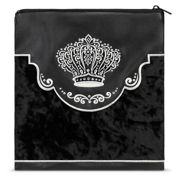 Bag #546 Black Faux Leather & Black Velvet - Judaica Accessories