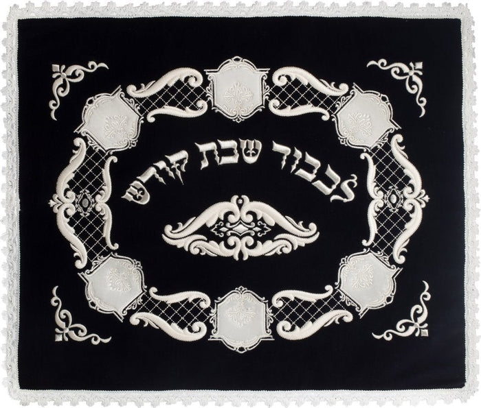 Mini medallion velvet challah cover with insets | Judaica Square Lakewood