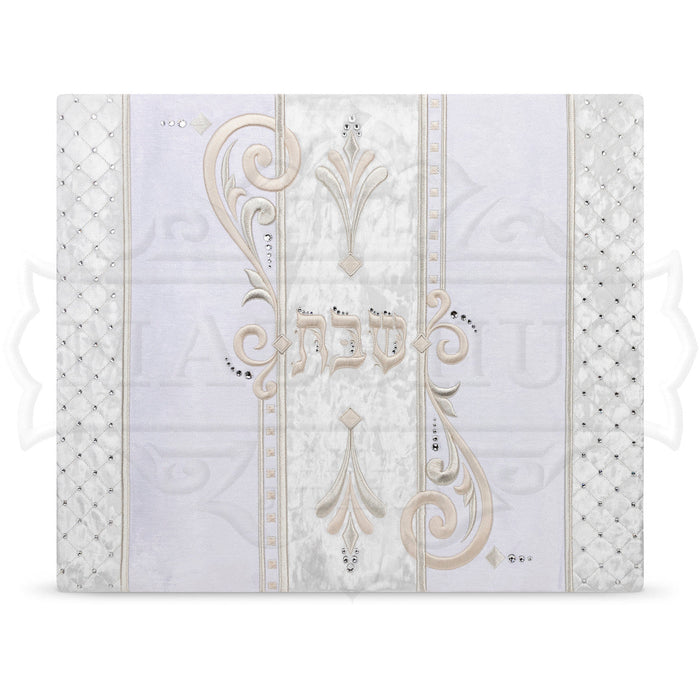 Antique leather and velvet challah cover with crystals | Judaica Square Lakewood
