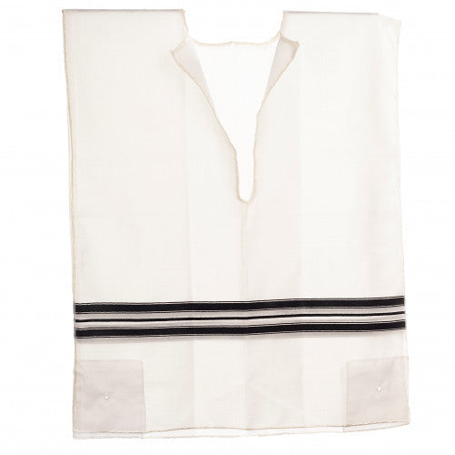Wool Adult  1 Hole Keshiras Ashkenaz Tzitzis - Stain Proof - Image 4