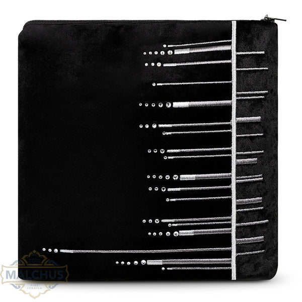 Bag #800 Black Velvet & Silver Emb - Judaica Accessories