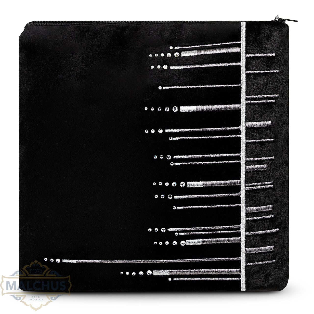 Bag #800 Black Velvet & Silver Emb - Judaica Accessories