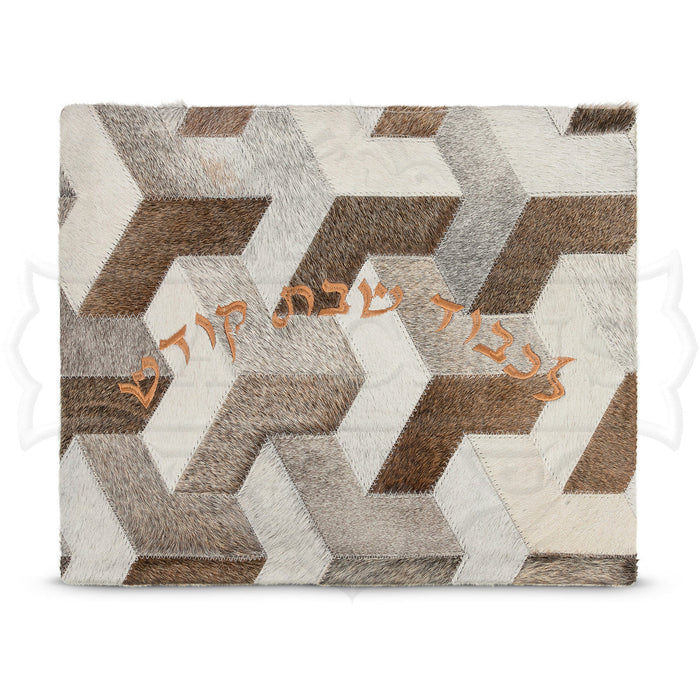 Geometric panel challah cover with sterling crystals | Judaica Square Lakewood