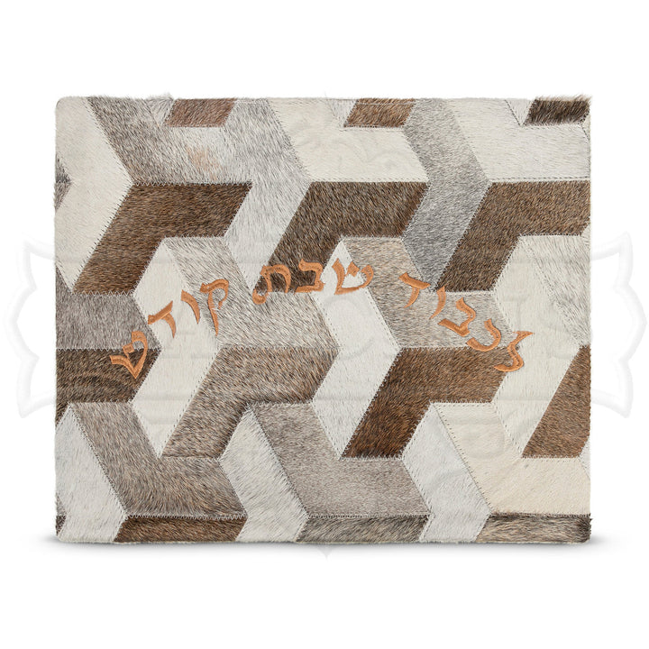 Geometric Panel Challah Cover with Sterling Crystals #920