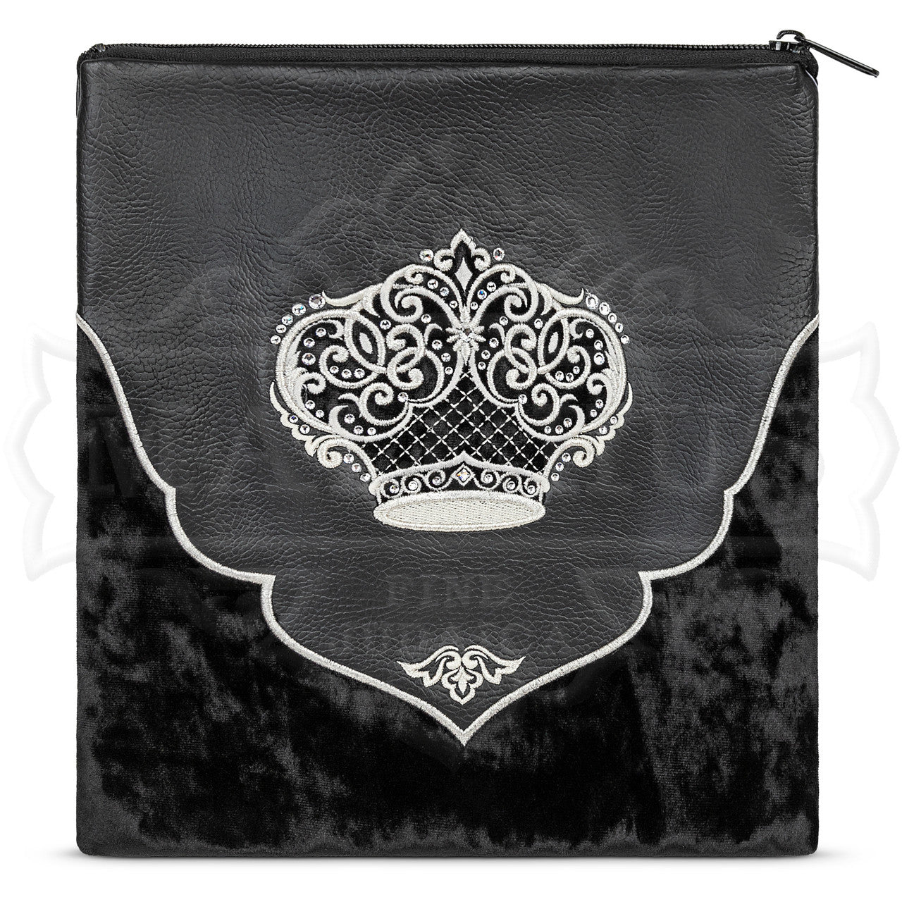 Bag #568 Black Faux Leather & Black Crushed Velvet - Image 2