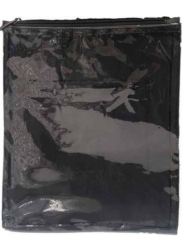 Plastic tallis bag protector with leather-look back | Judaica Square Lakewood