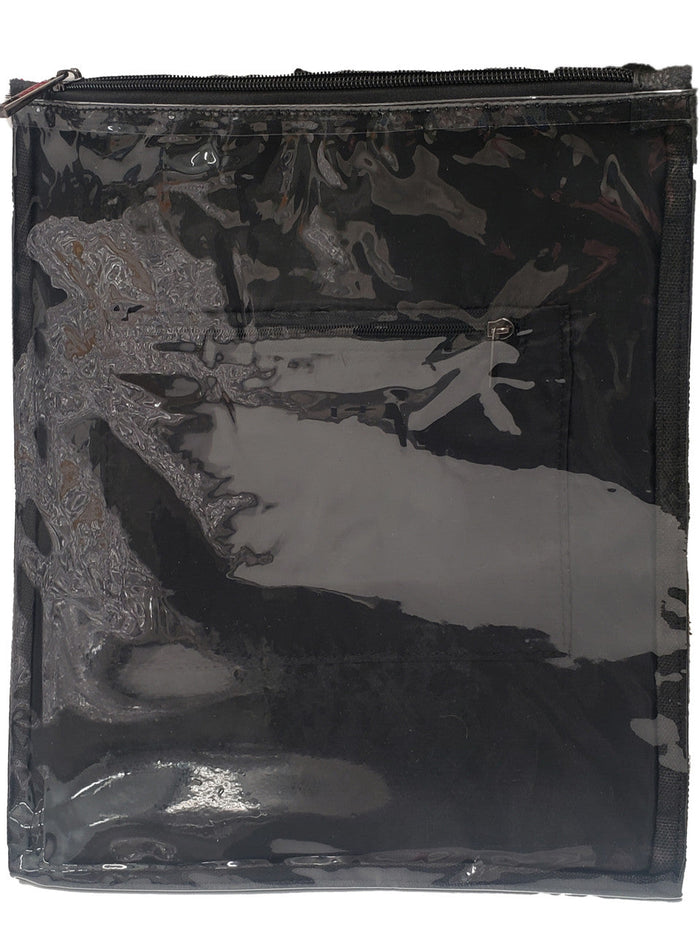 Plastic tallis bag protector with leather-look back | Judaica Square Lakewood