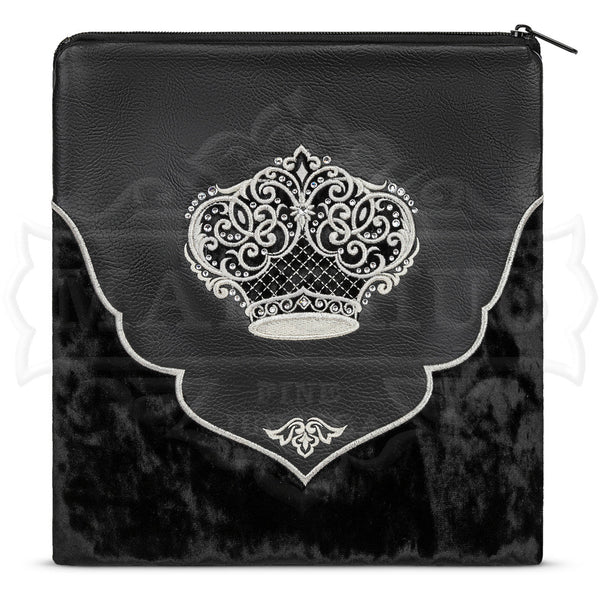 Bag #568 Black Faux Leather & Black Crushed Velvet - Judaica Accessories