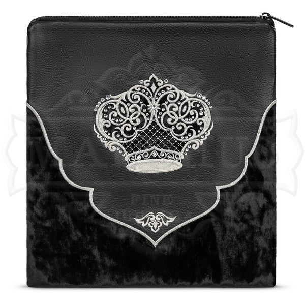 Bag #568 Black Faux Leather & Black Crushed Velvet - Judaica Accessories