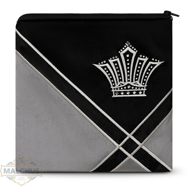 Bag #840 Black Velvet & Silver Emb - Judaica Accessories