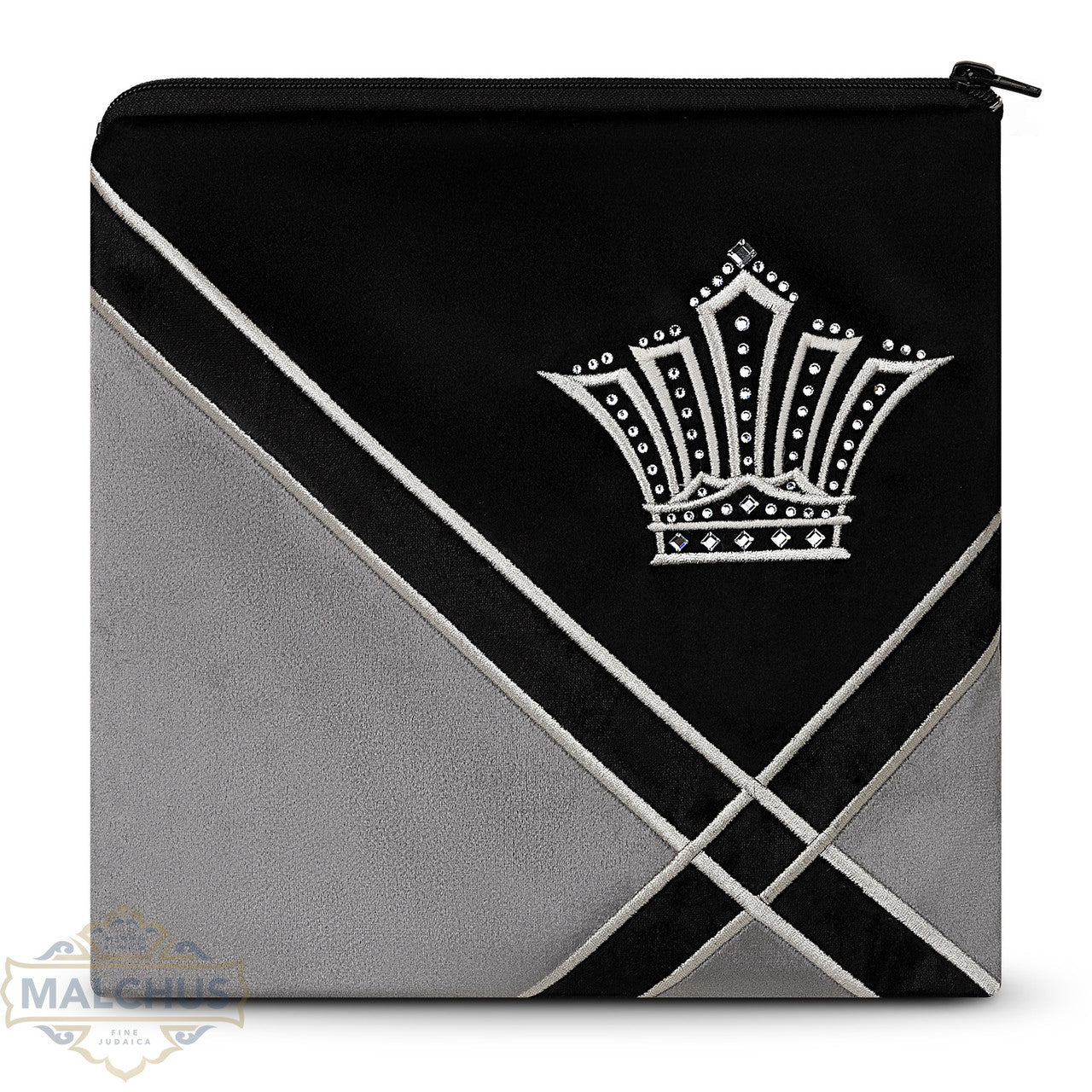 Bag #840 Black Velvet & Silver Emb - Judaica Accessories