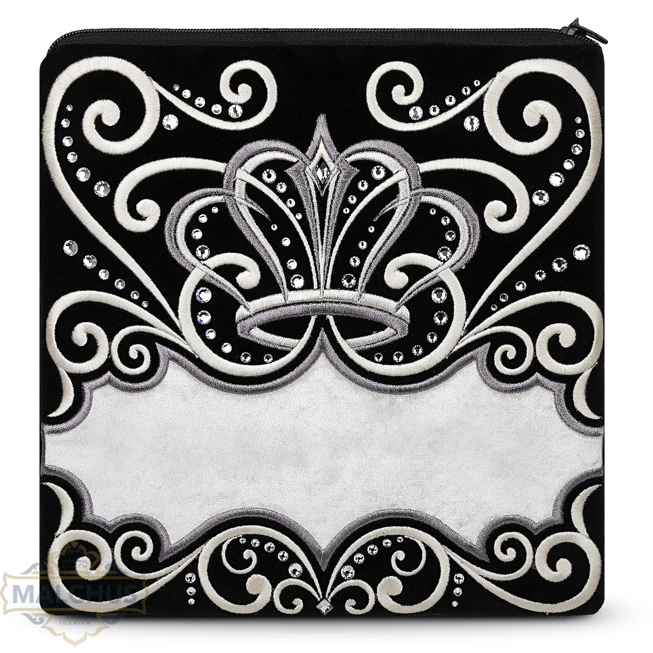 Bag #810 Black Velvet & Silver Emb - Judaica Accessories