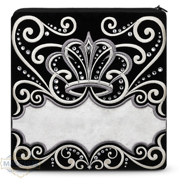 Bag #810 Black Velvet & Silver Emb - Judaica Accessories