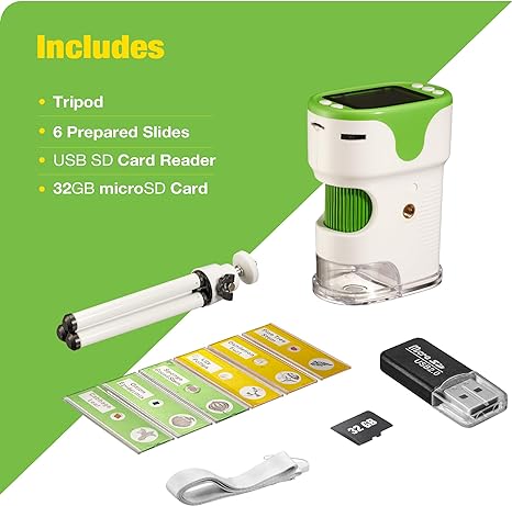 StarkToy Rechargeable Digital Microscope for Kids with Slides — product view, view 5 | Judaica Square Lakewood