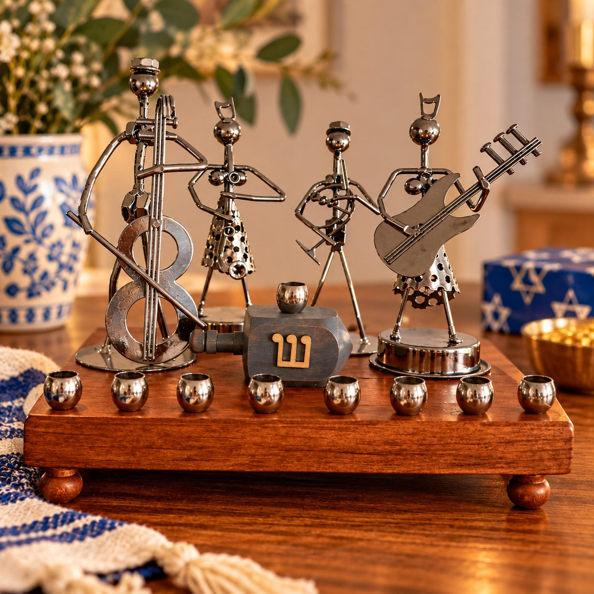Musician quartet menorah, view 10