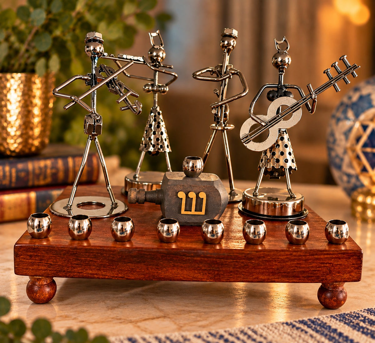 Musician quartet menorah, view 12