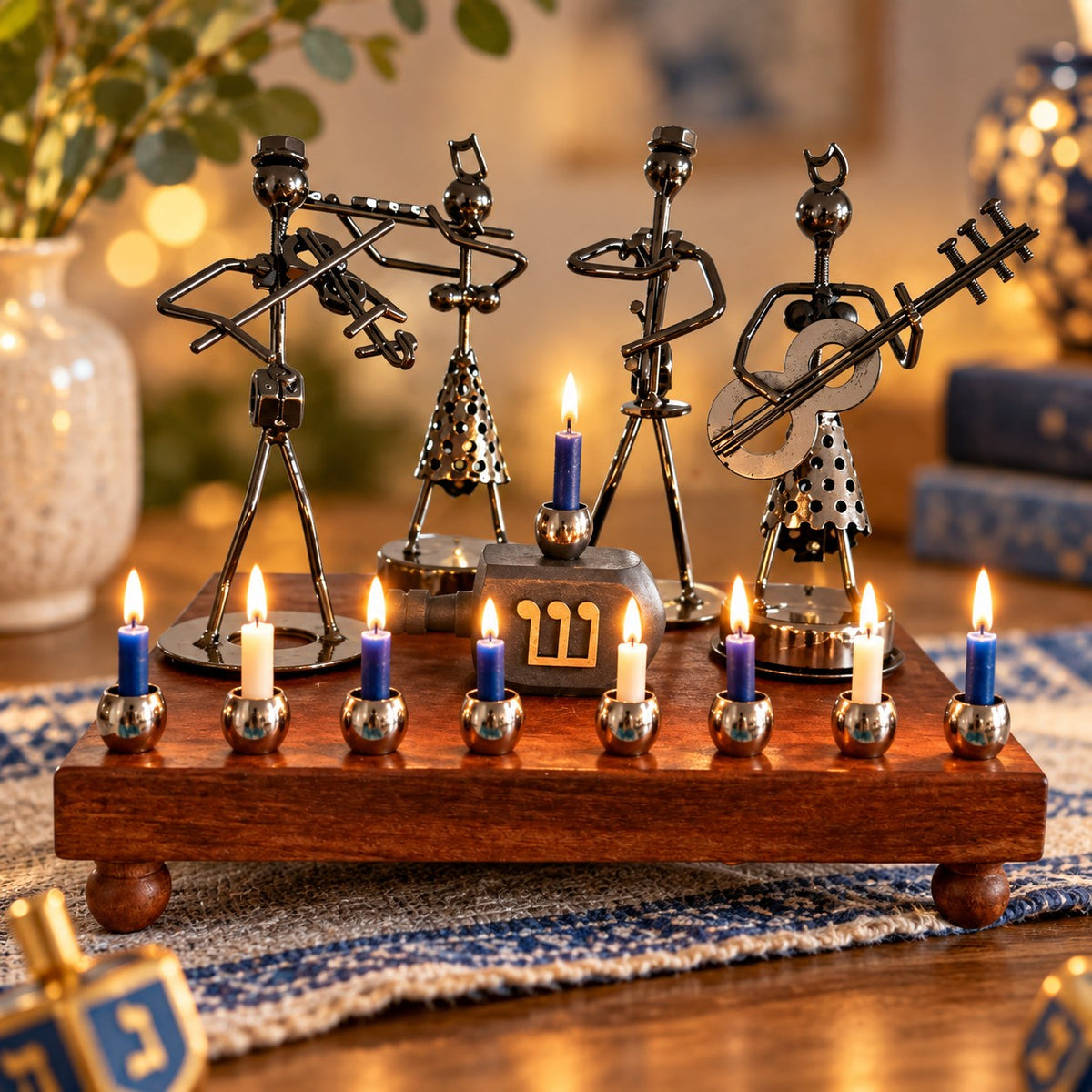 Musician quartet menorah, view 16