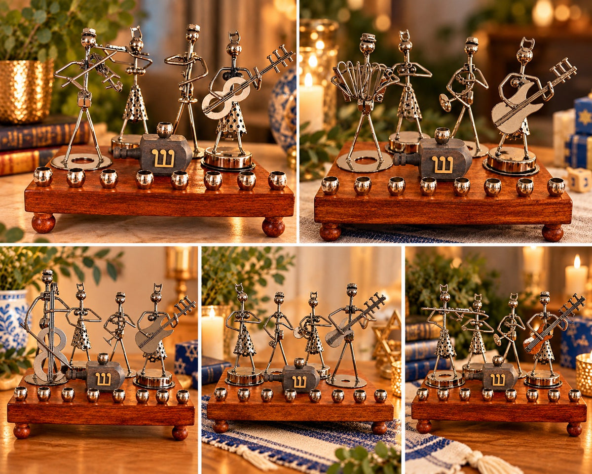 Musician quartet menorah, view 17