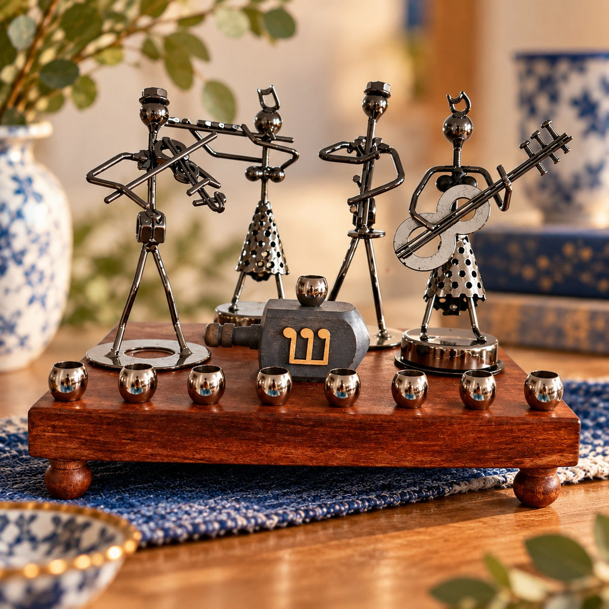 Musician quartet menorah, view 8